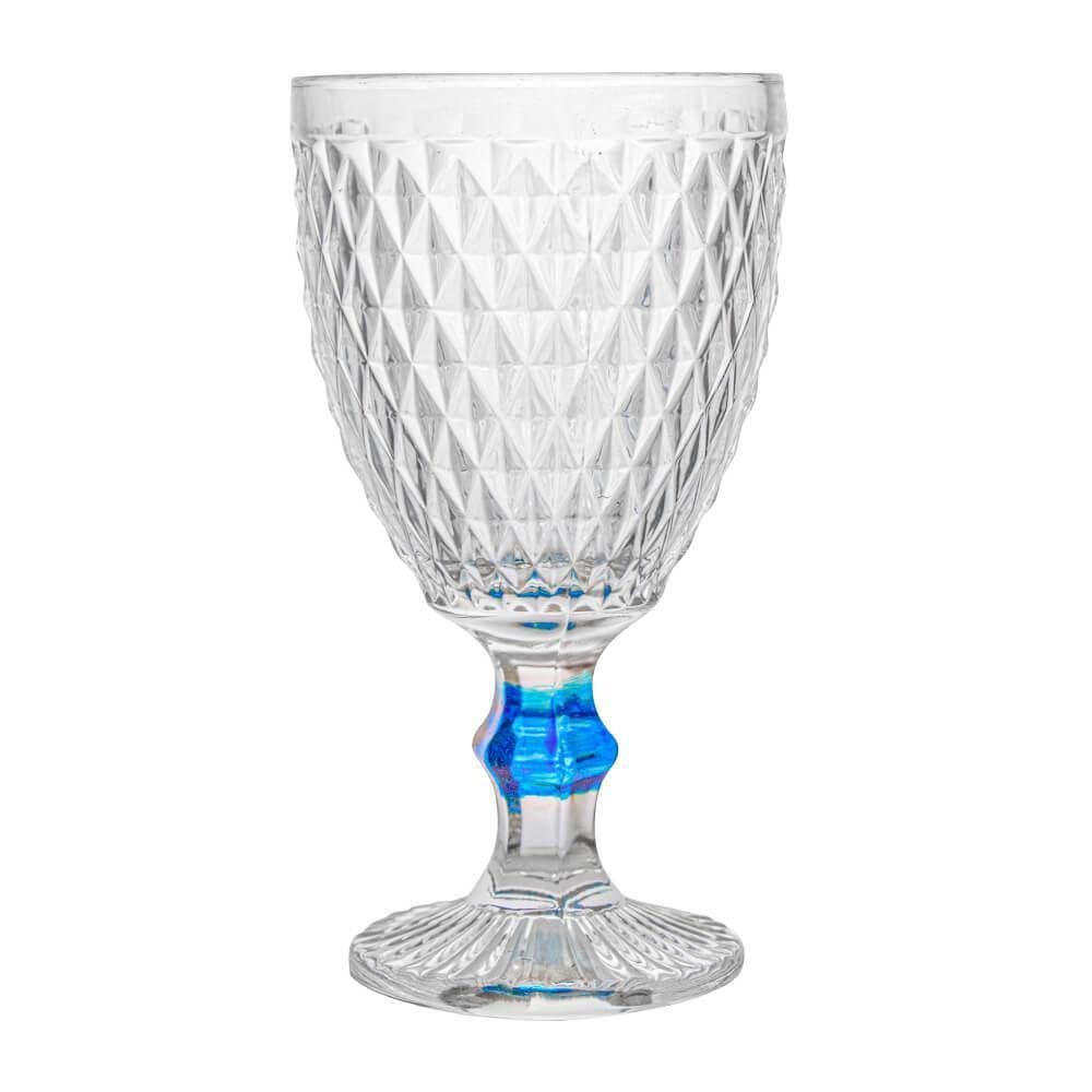 Taça de Vidro Bico de Abacaxi Luxo Azul 300ml 1 peça - Casambiente