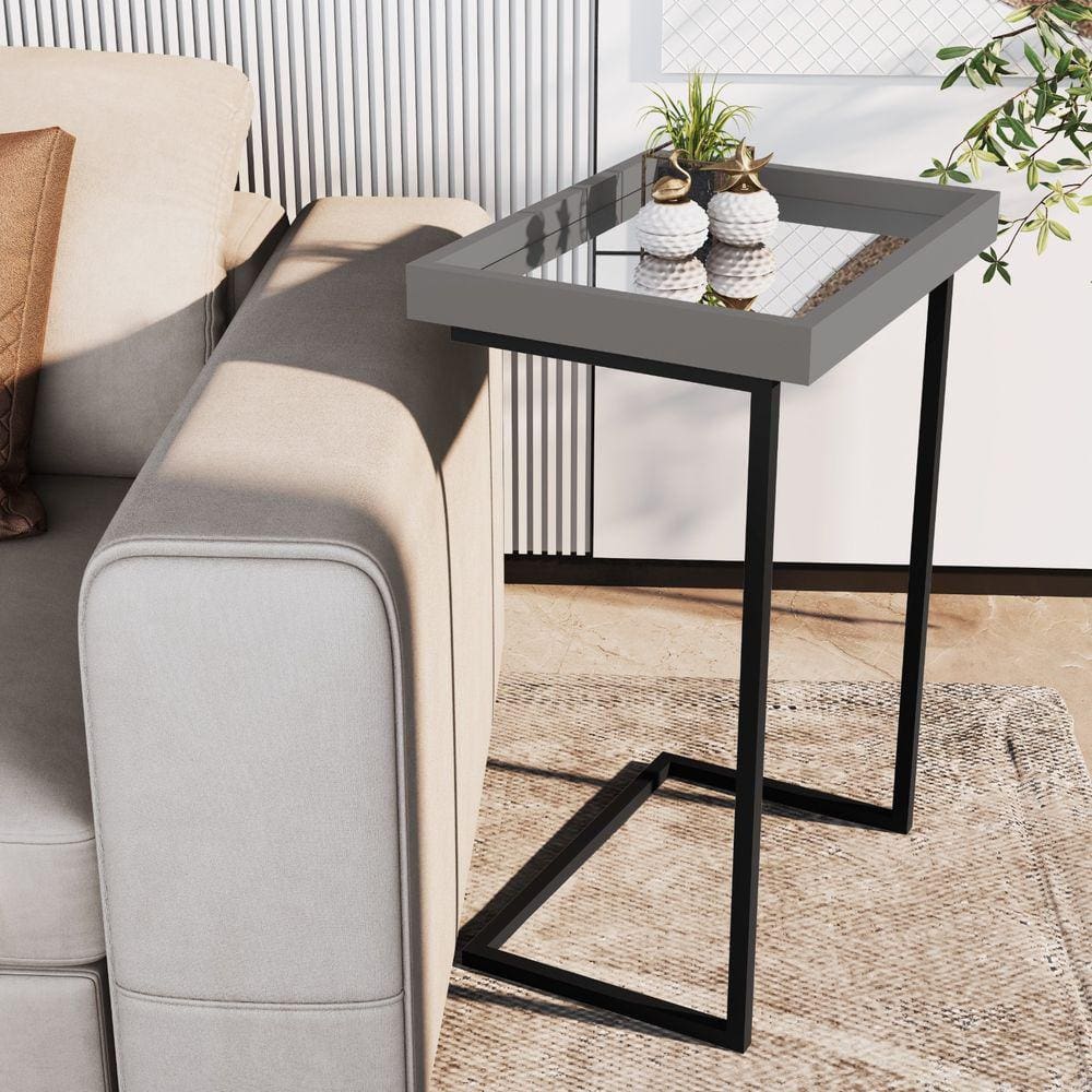 Mesa de Apoio lateral Estilo sofá JB4774 OnixCinza Tutticasa