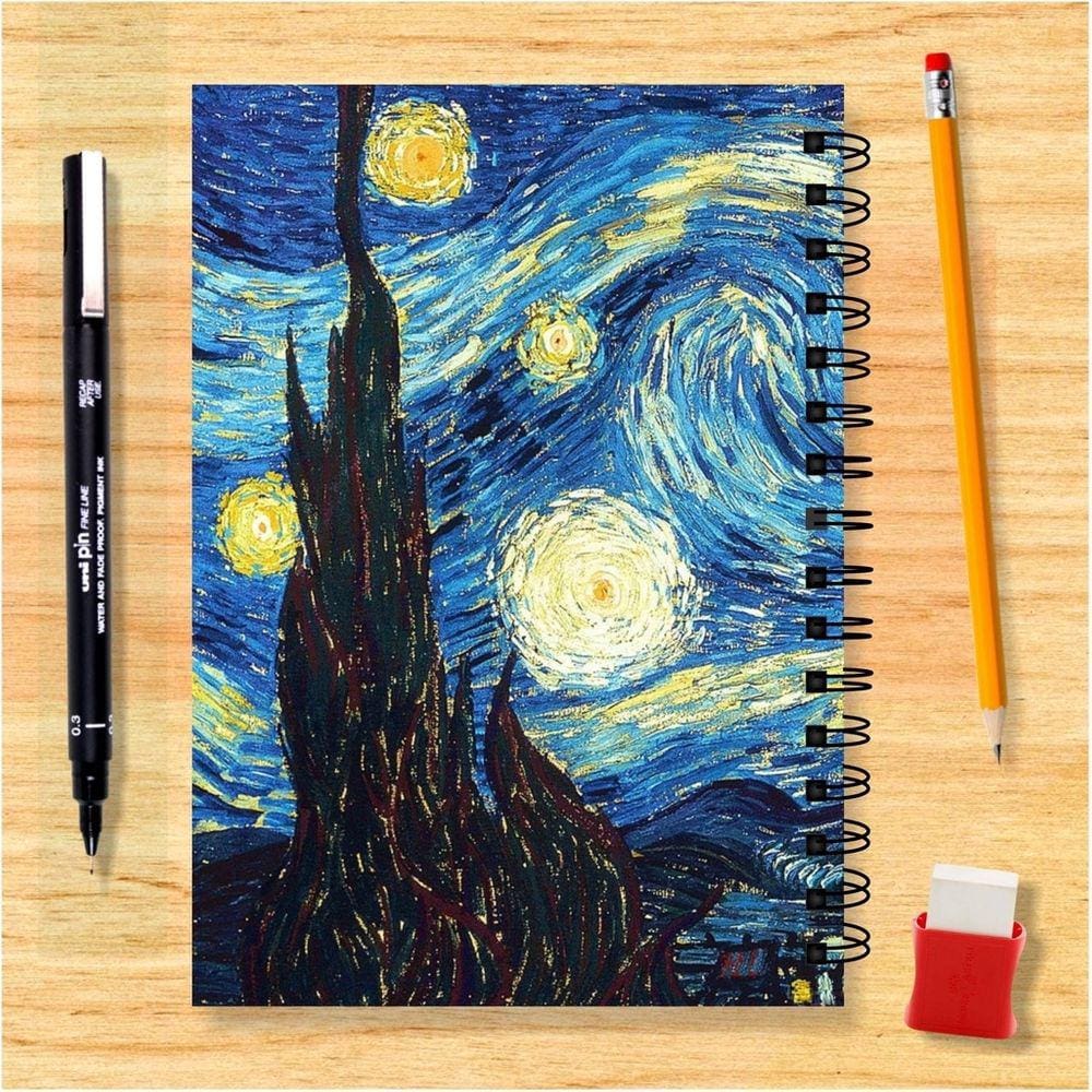 Sketchbook Caderno Desenho Noite Estrelada Vincent Van Gogh