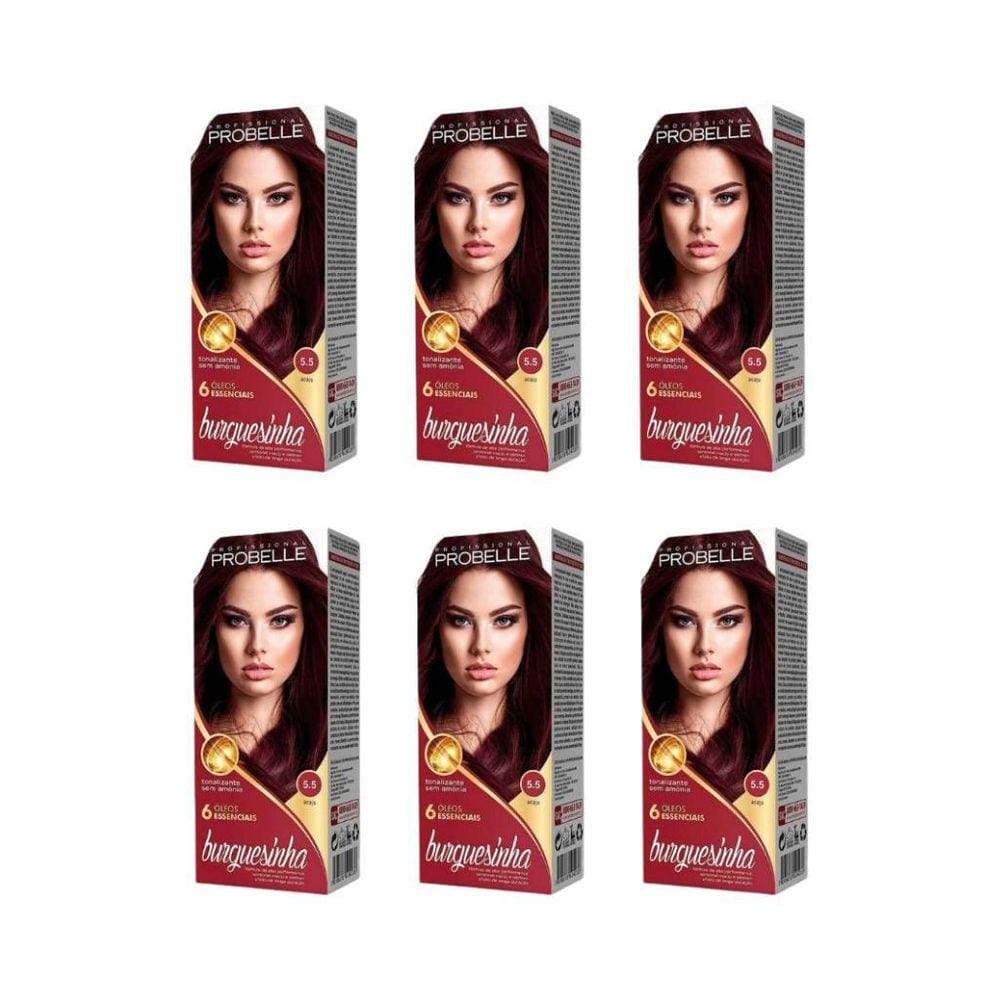 Coloraçao Probelle Burguesinha 5.5 Acaju Kit Com 6Un