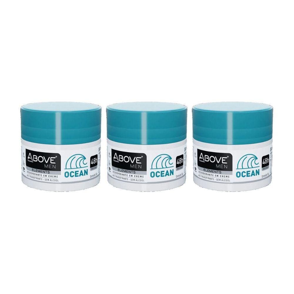 Desodorante Creme Above Elements Ocean 50G-Kit C/3Un