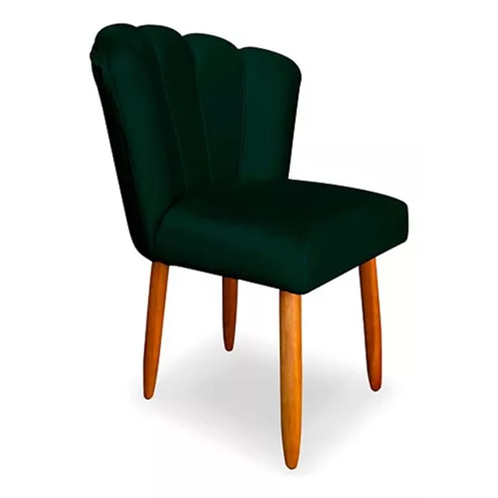 Cadeira Poltrona Sala Jantar Penteadeira Pétala Suede Verde