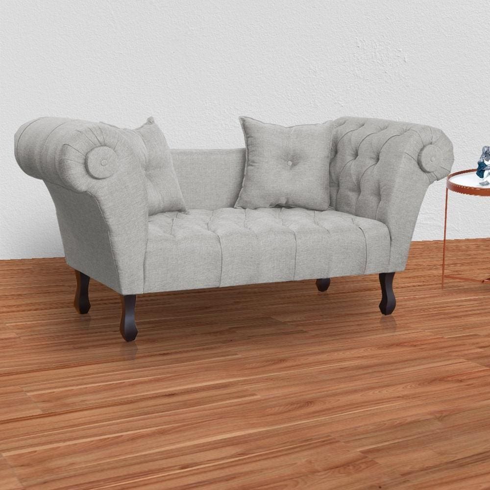 Namoradeira Estofada Para Salão de Beleza Dubai Linho Bege - LM DECOR