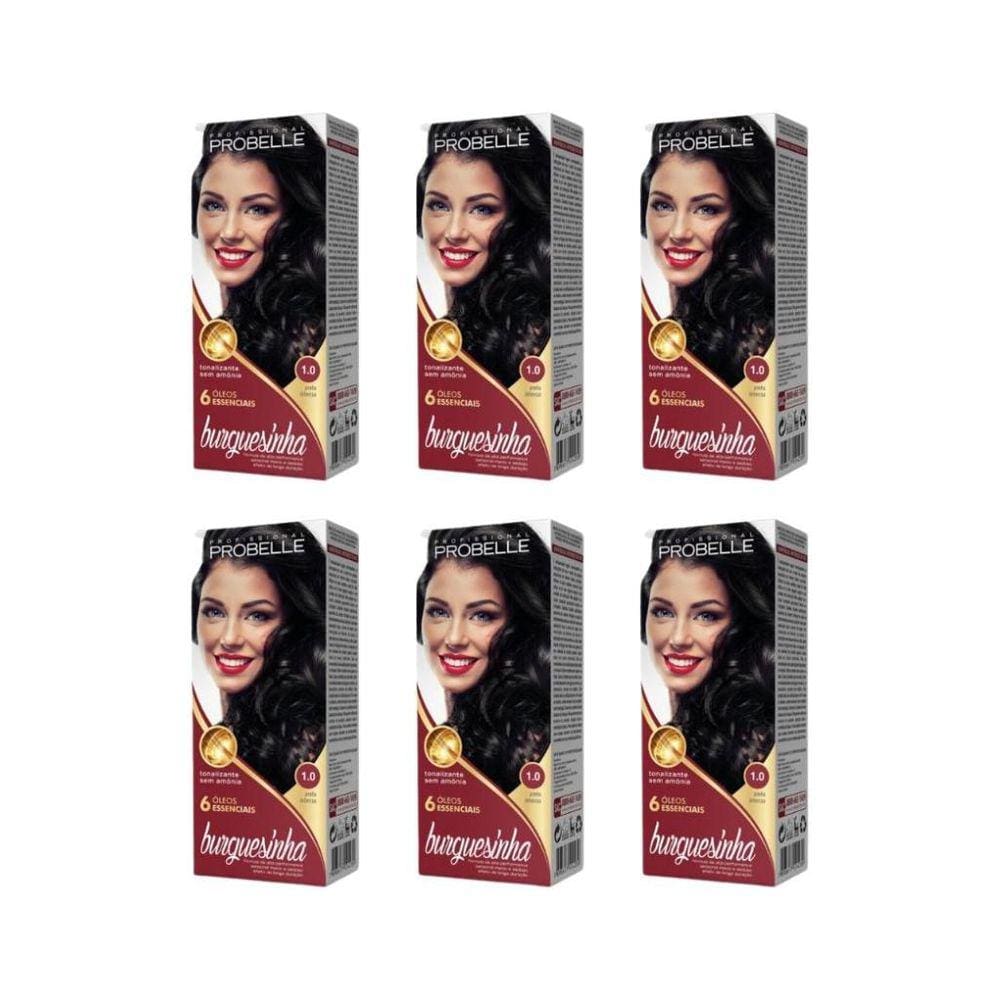 Coloraçao Probelle Burguesinha 1.0 Preto Intenso - Kit C/6Un