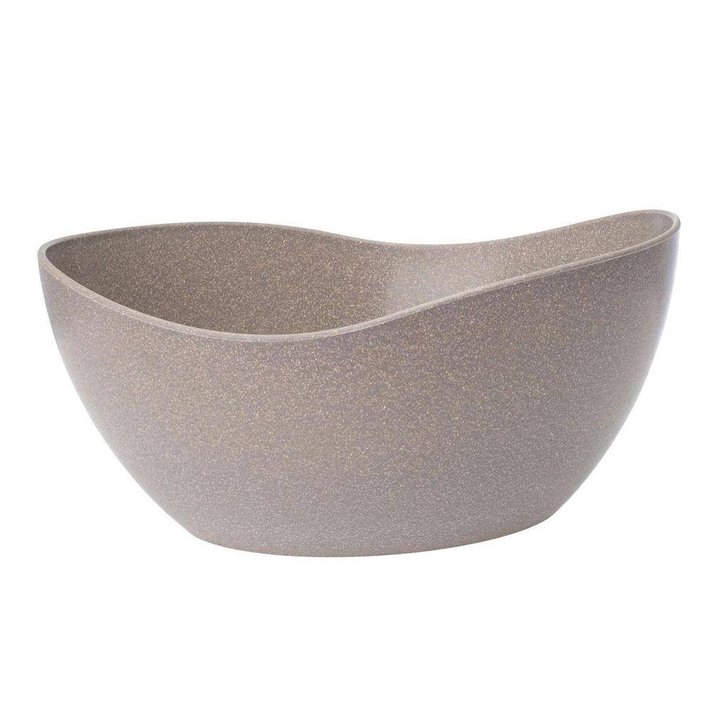 Tigela Saladeira Bowl Oval 1,9Lt Cinza Petra