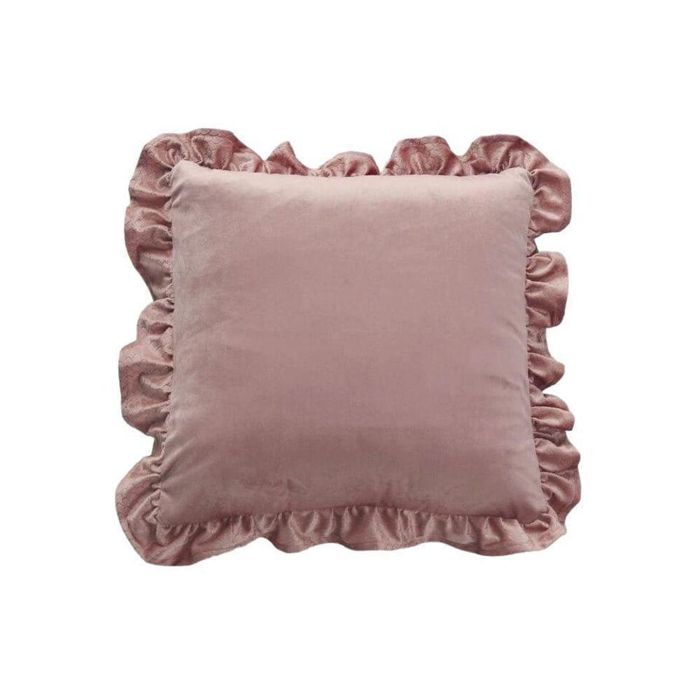 Kit 02 Capas De Almofadas Babado 45X45 - Premium Luxo  Rosa