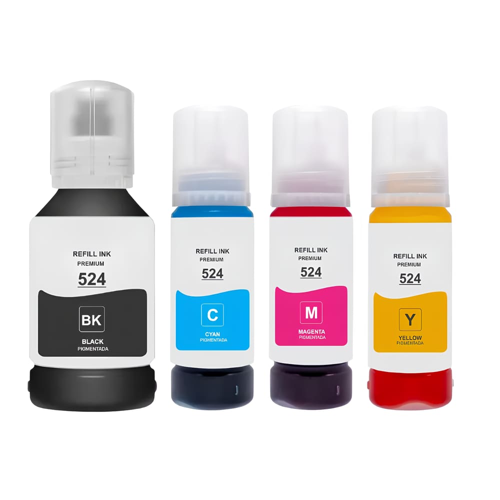 Kit Refil de Tinta Para Epson L6580 T524120 CMYK compatível