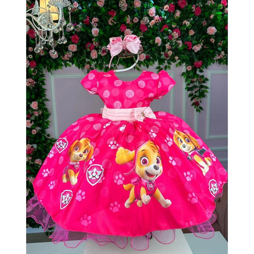 Vestido patrulha best sale canina rosa