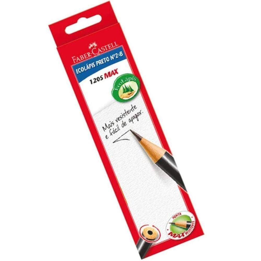 Lápis de Escrever Preto Ecolápis Max Nº2 HB - Faber-Castell