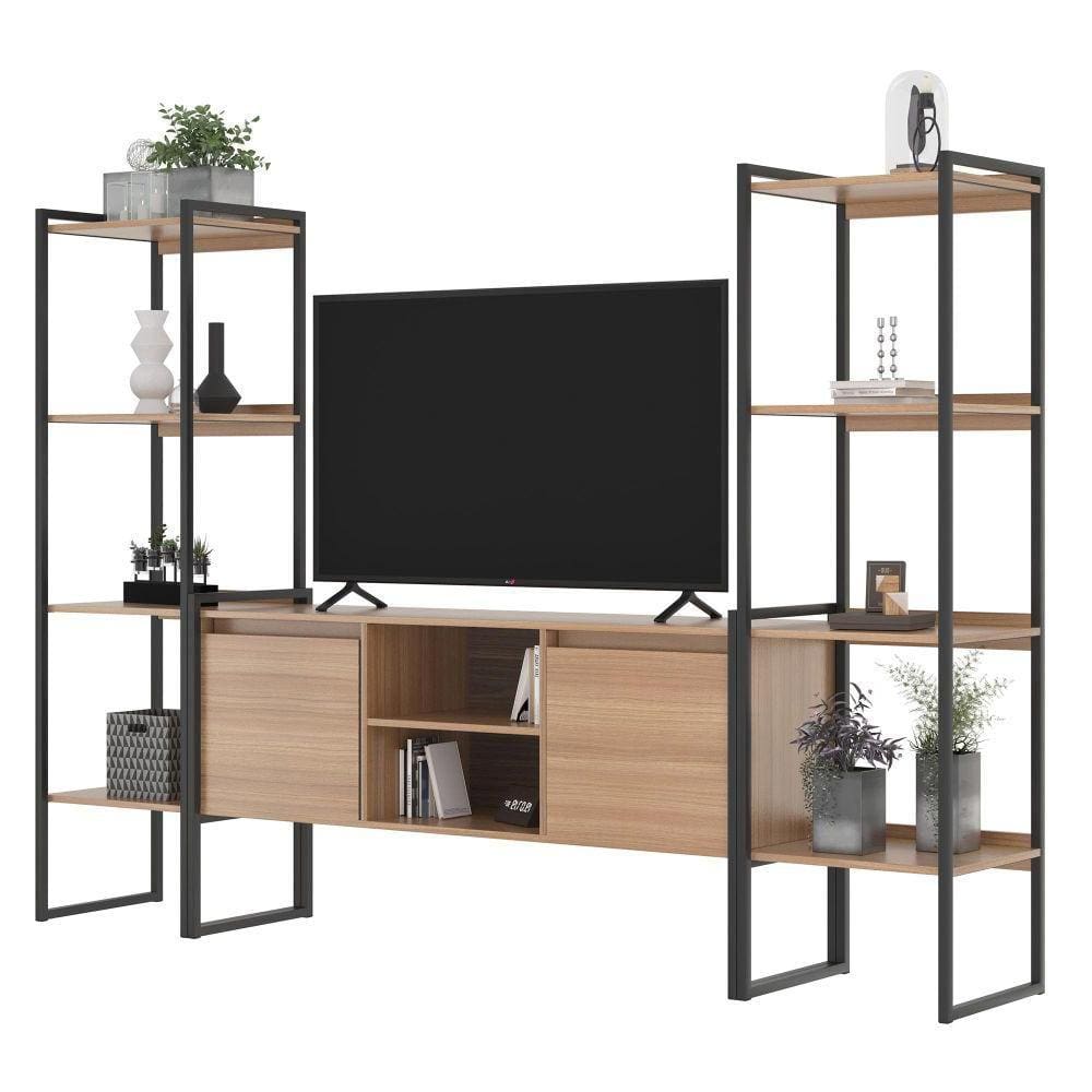 Rack para TV e Estante Estilo Industrial Moderno Montana