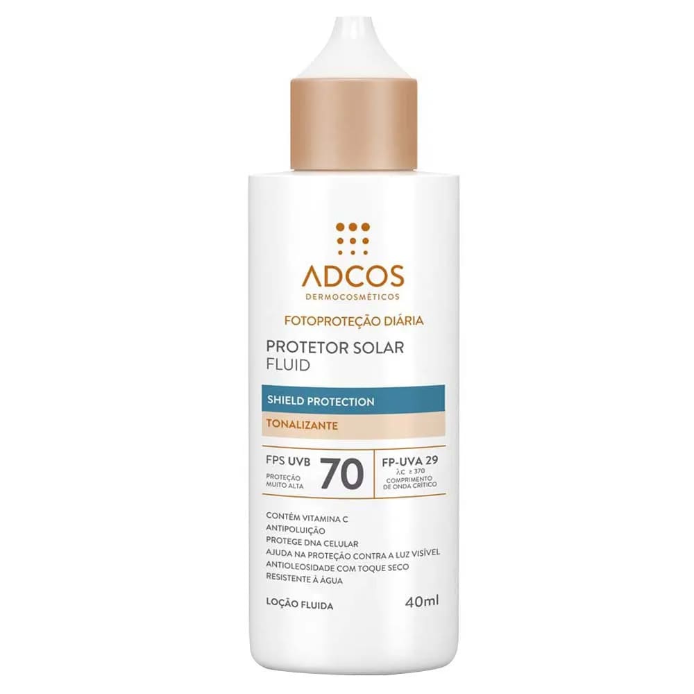 Adcos Protetor Solar Facial - Shield Protection Fluid Tonalizante FPS 70 Universal 40ml 7897975698720 ADCOS