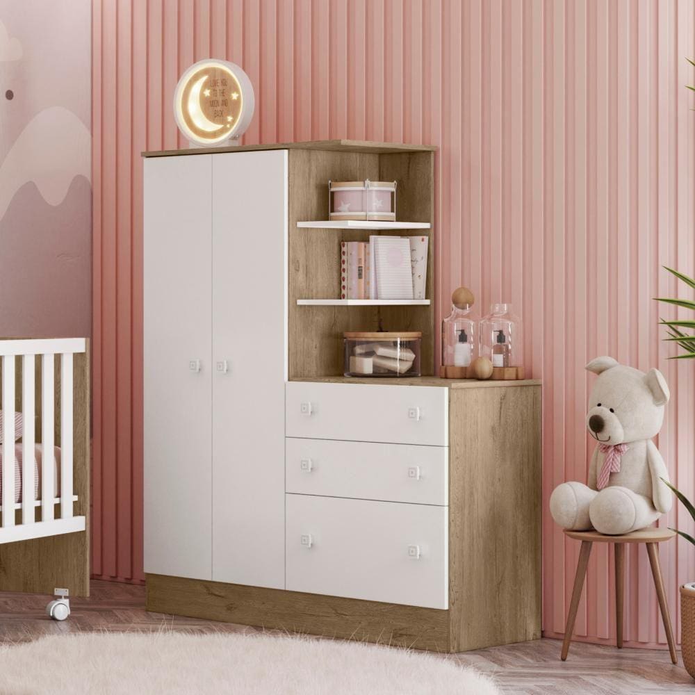 Roupeiro com Comoda Infantil Fermo