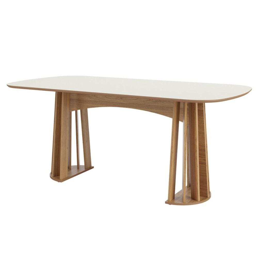 Mesa de Jantar Retangular 6 Lugares Nature Off White/Freijó - Dalla Costa