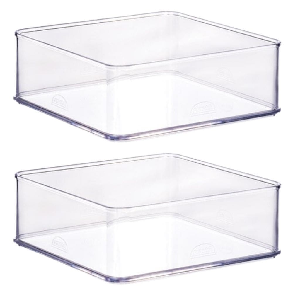 Organizador de plástico acrílico 14,6 x 14,6 x 5,45 cm H1 2 unidades Plasutil ref.15449