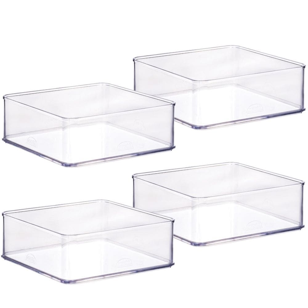 Organizador de plástico acrílico 14,6 x 14,6 x 5,45 cm H1 4 unidades Plasutil ref.15449
