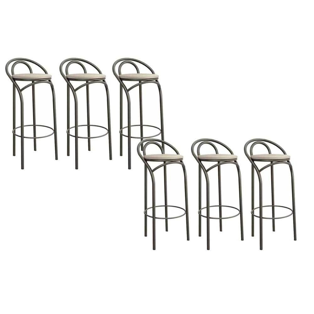 Banqueta Dublin 1B706 Kit 6 Un Bronze/Nude 16 - Kappesberg