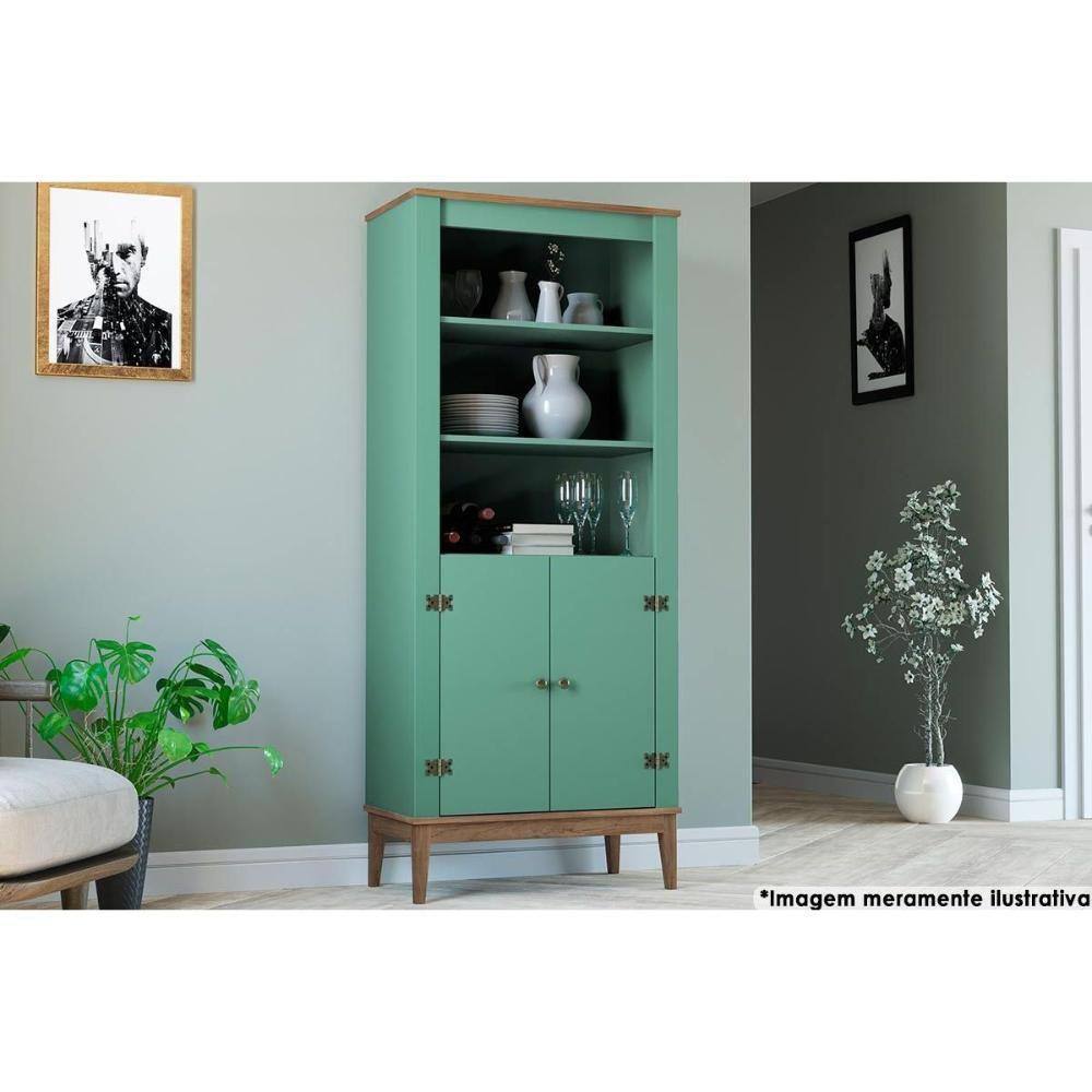 Estante para Sala MB 1018 2 Portas Freijo/Oliva - Movelbento