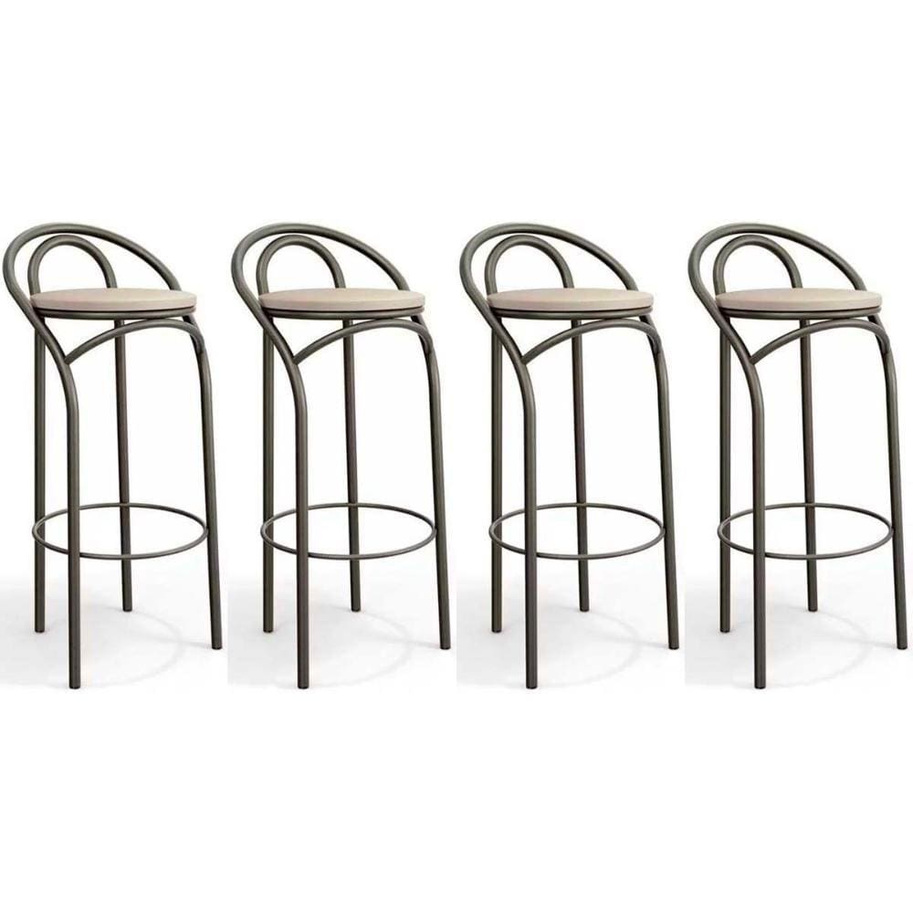 Banqueta Dublin 1B706 Kit 4 Un Bronze/Nude 16 - Kappesberg