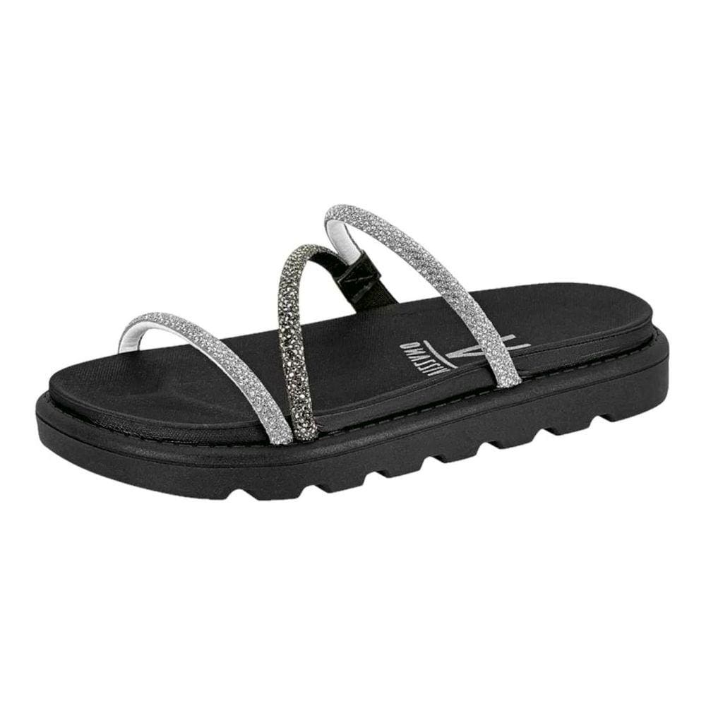 Chinelo Plataforma Feminino Strass Vizzano 6459.118