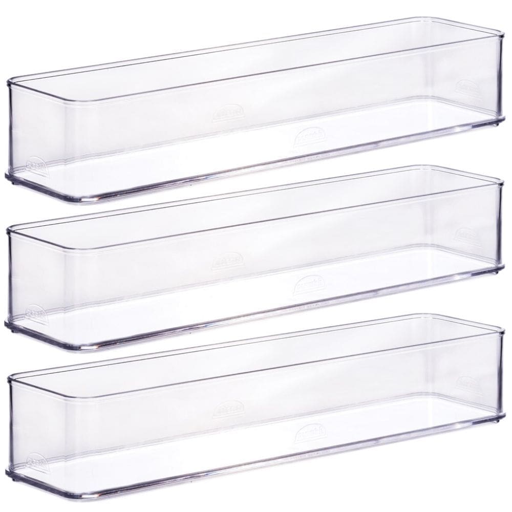 Organizador de plástico acrílico 29,2 x 7,3 x 5,45 cm H1 3 unidades Plasutil ref.15448