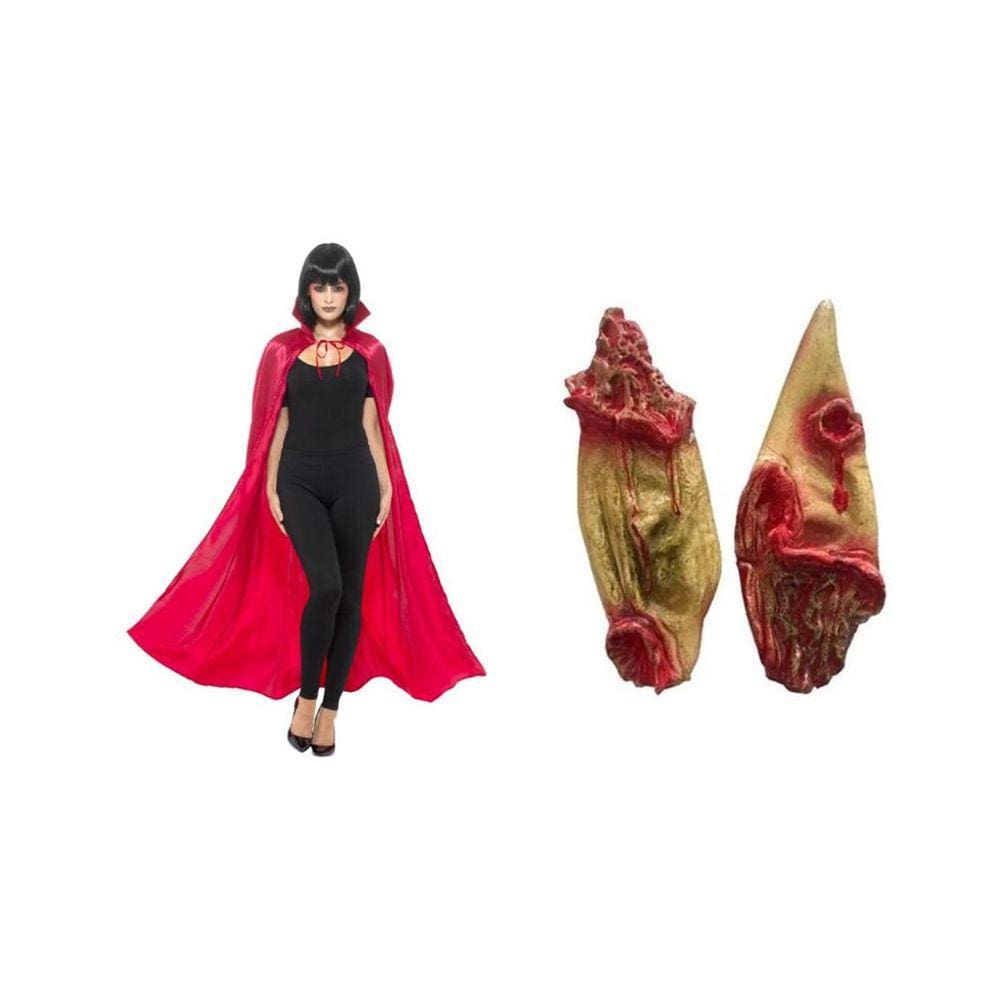Fantasia Diabinha Diabo Capa E Orelha Latex Adulto Halloween