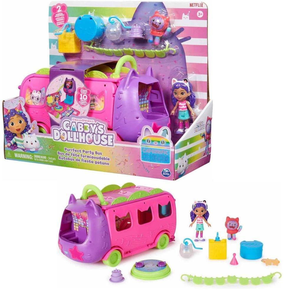 Brinquedo Gabby`S Dollhouse Ônibus De Festa Boneca Playset