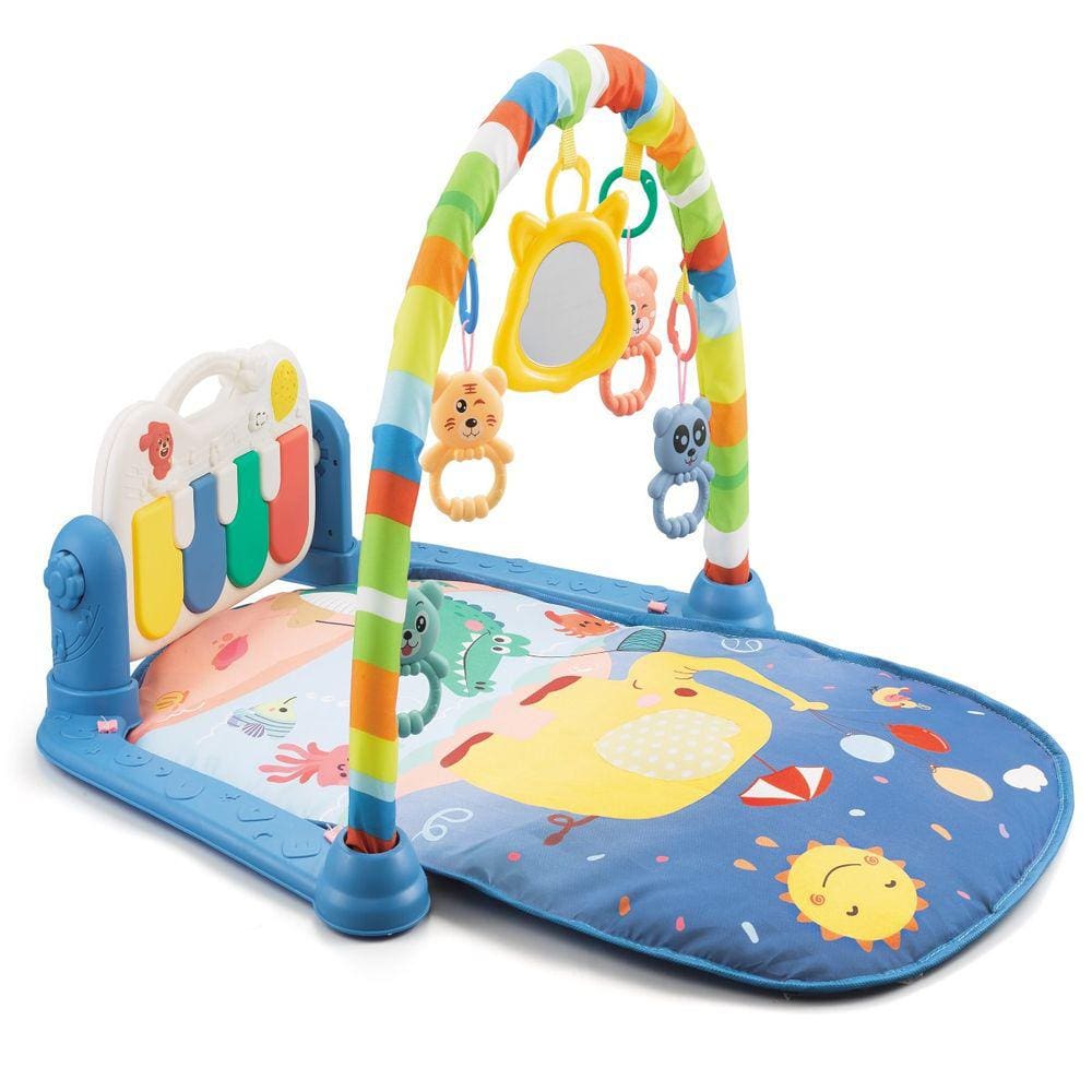 Tapete Ginásio De Atividade Bebê Piano Musical Alegria Azul