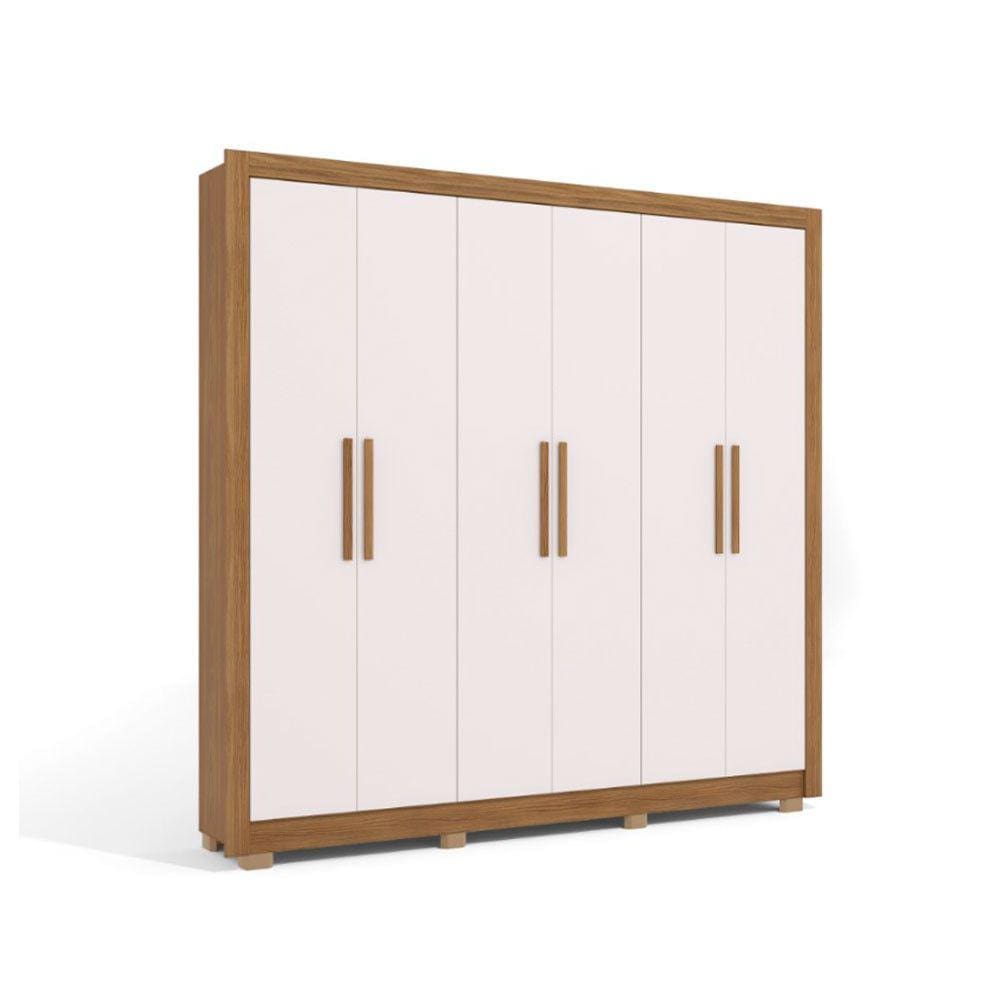 Guarda Roupa Casal com 6 Portas e 2 Gavetas e Pés CBPM569 Kappesberg