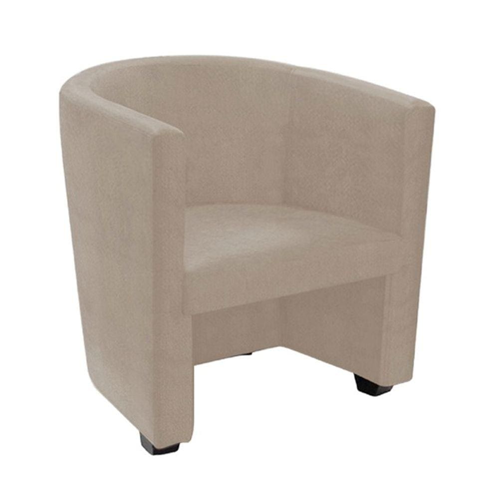 Poltrona Malta Recepção Tecido Suede - Bege