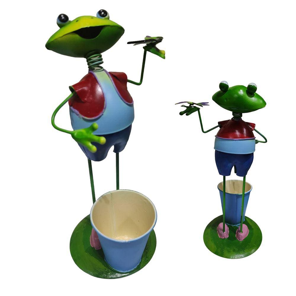 Boneco Sapo Balde de Flor Jardim Quintal Varanda Enfeite Decoraçao