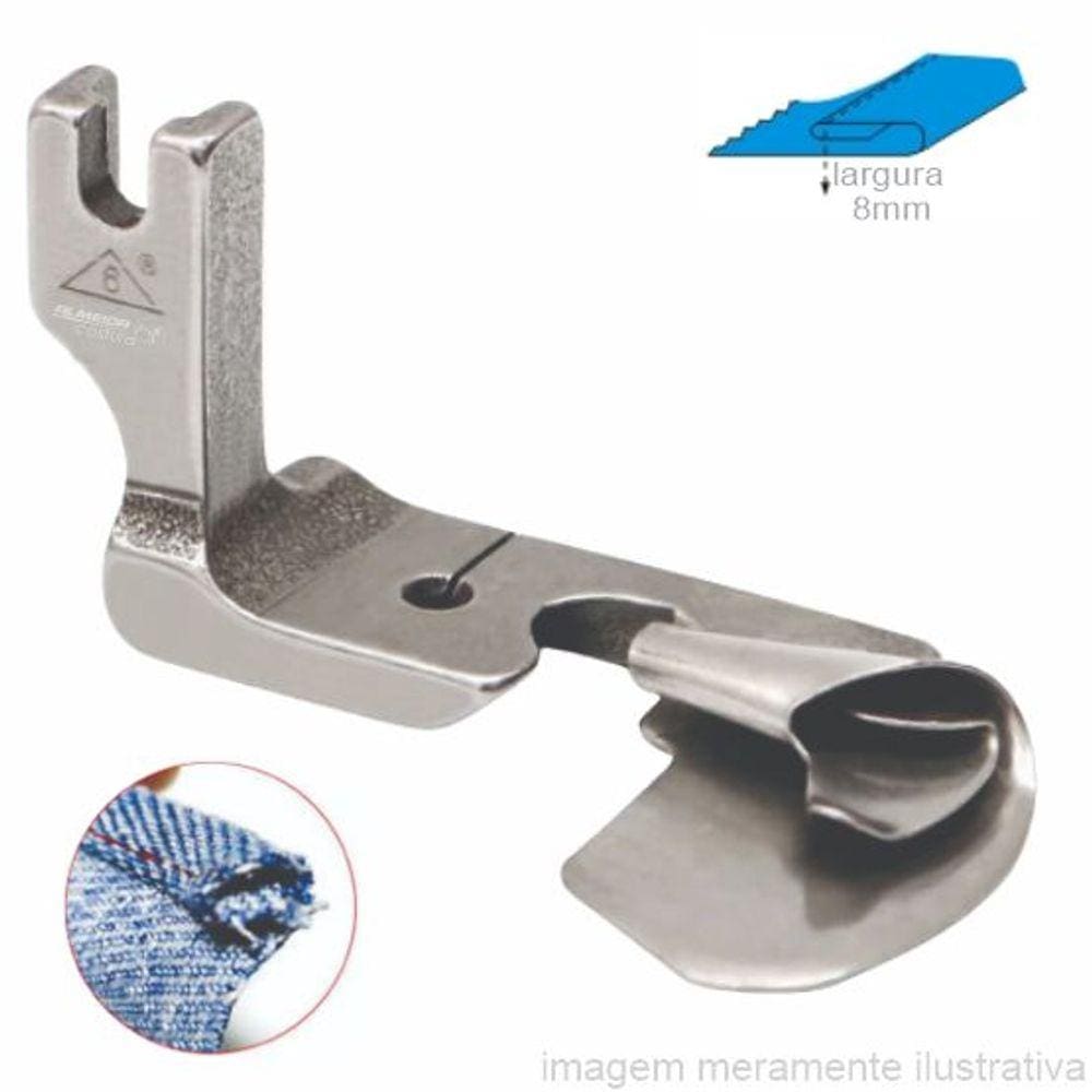Calcador Para Costura Reta Industrial Com Aparelho De Bainha, Barra - 8Mm