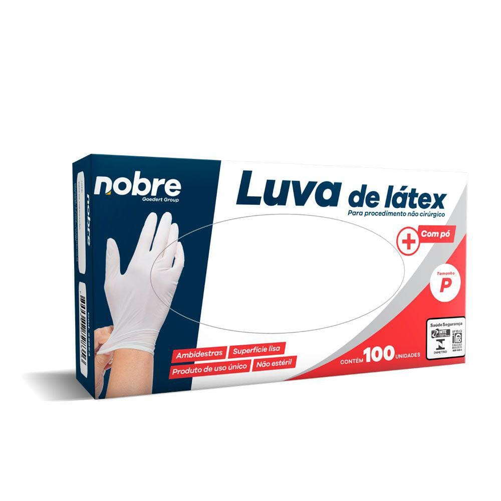 Luva latex c/po p/ proced. nao cirurgico c/100unid. (nao esteril) \"P\" LLCPNC CA 47914 - Nobre