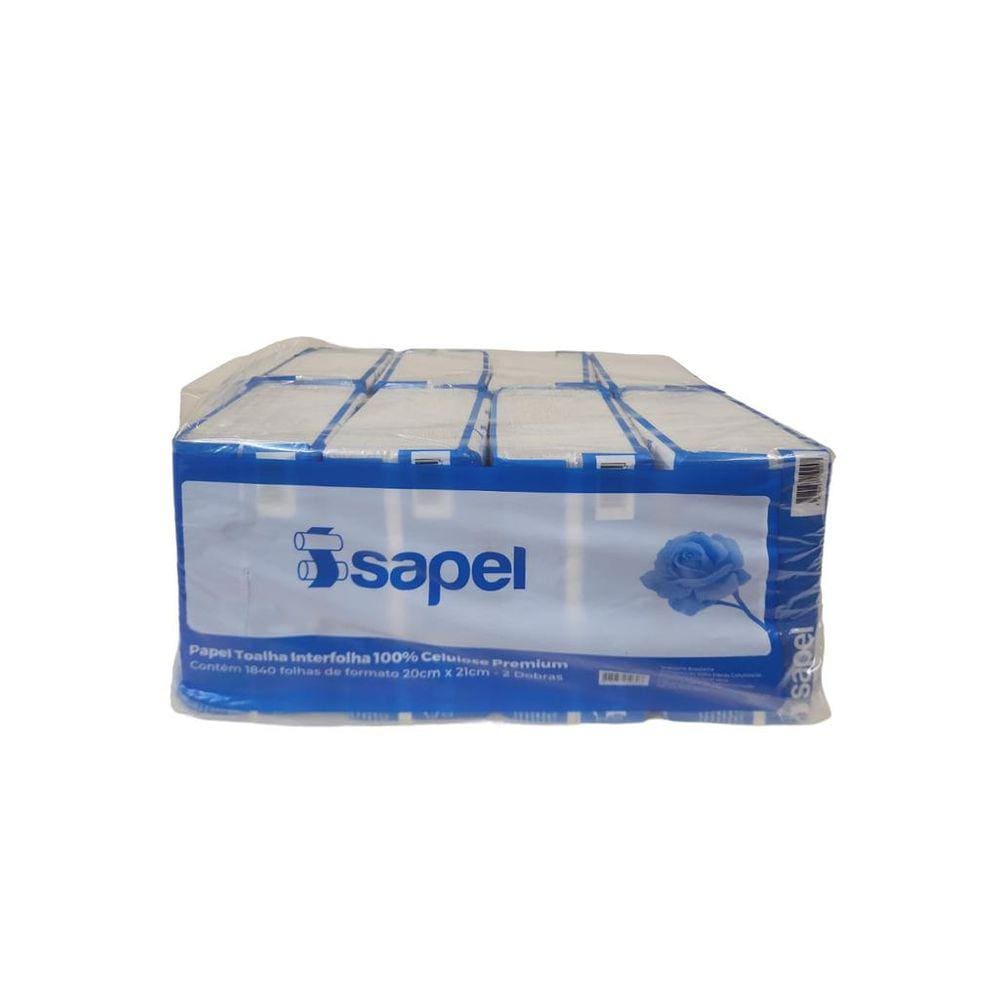 Papel Toalha Interfolha 100% Celulose Premium C/1840 Folhas Isapel (8 Pact C/ 230Folhas Cada)