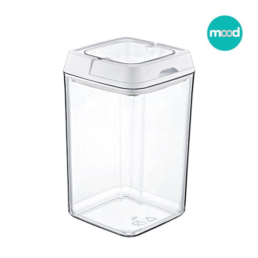 Pote hermetico quadrado 1,5l c/tampa e alca p/ fechamento - MOOD
