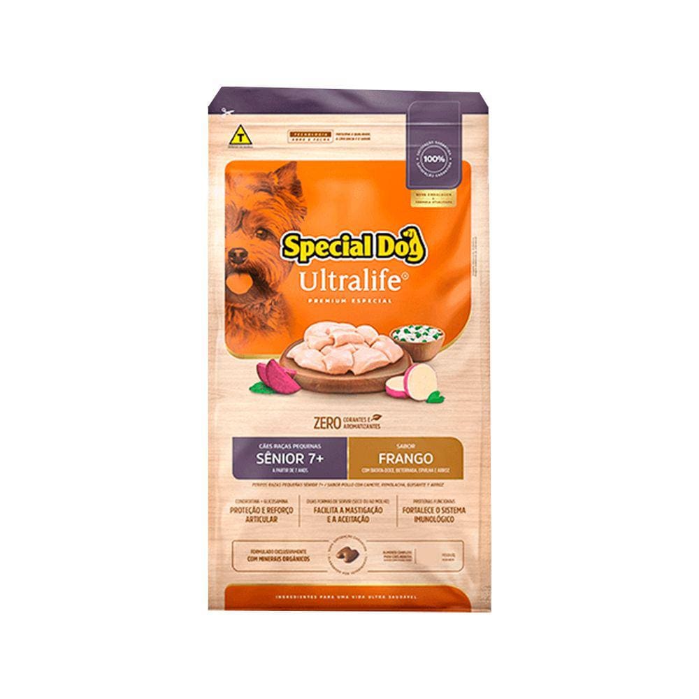 Ração Special Dog Ultralife Cães Adultos Sênior Raças Pequenas Frango e Arroz 10,1kg