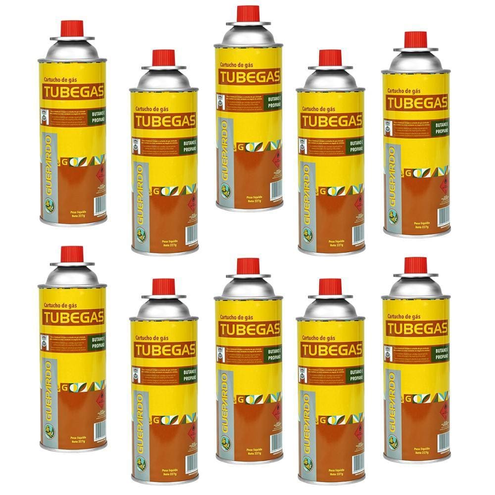 10x Gas para Fogareiro Fogao Guepardo TubeGas 227g