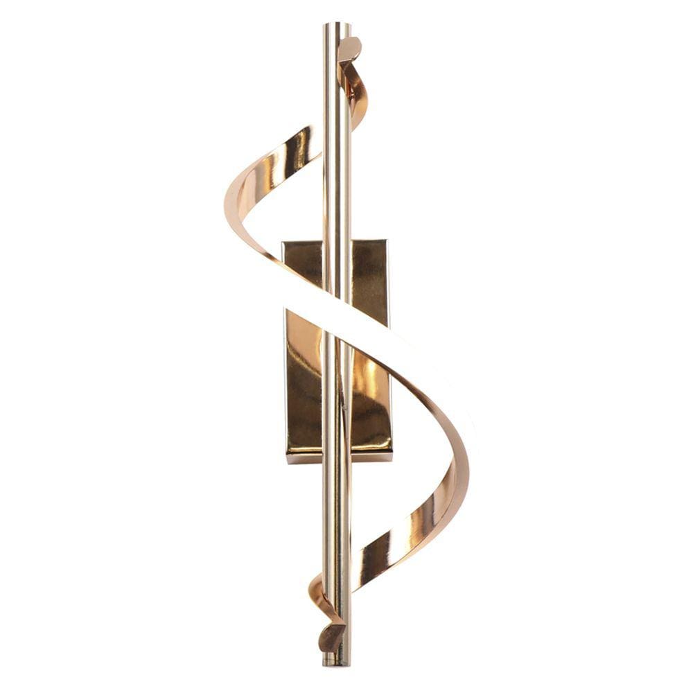 Arandela Espiral Dourado 36cm Led 10W 3 em 1 Bivolt