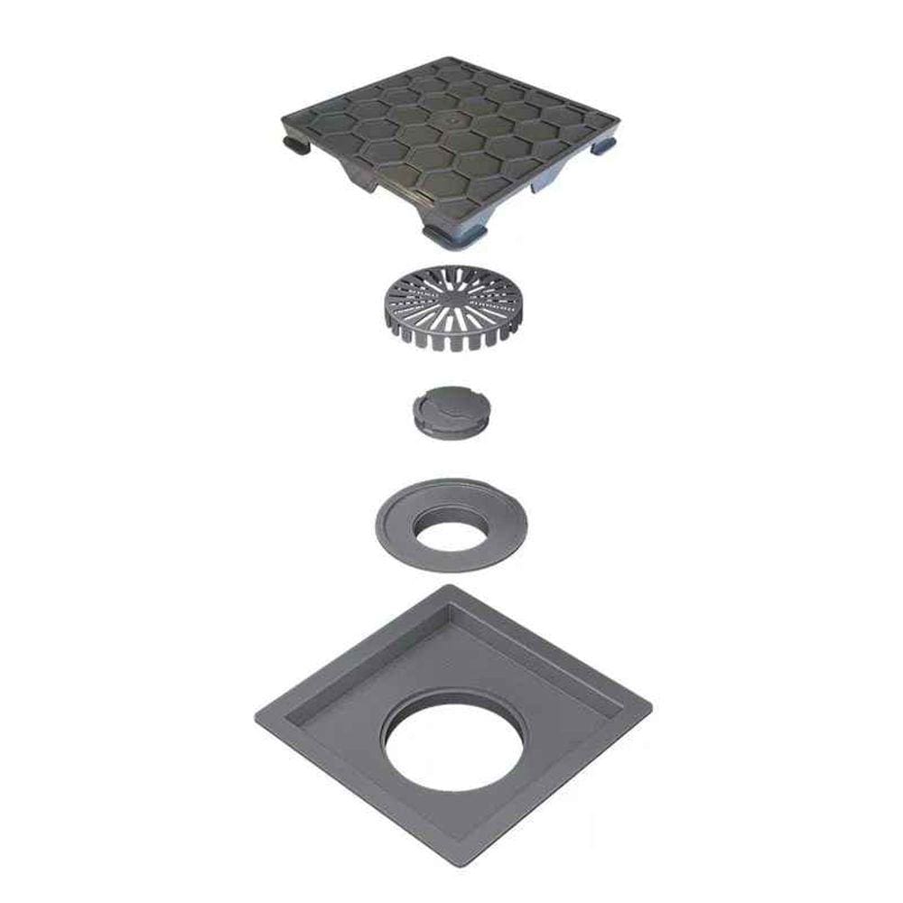 RALO QUADRATA 10x10 BASE E TAMPO OCULTO EM PVC RABS10
