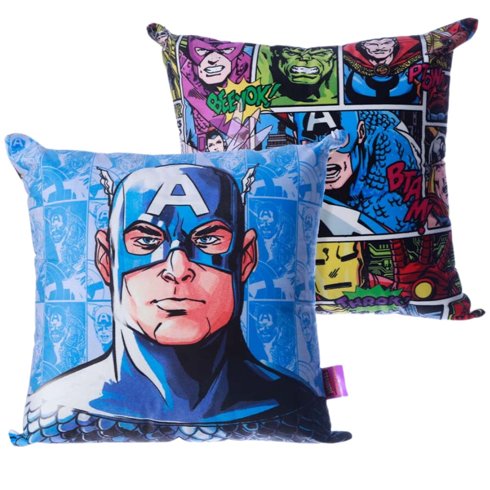 Almofada Capitão América HQ Aveludada 40x40cm Oficial Marvel