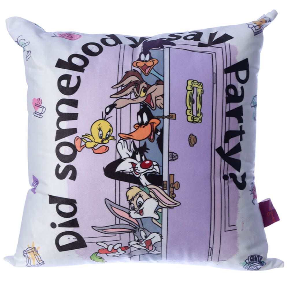 Almofada Looney Tunes Aveludada 40x40cm 100 Anos Warner Bros
