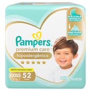 Fralda Pampers Premium Care Jumbo Tamanho XXXG 52 Unidades Descartáveis