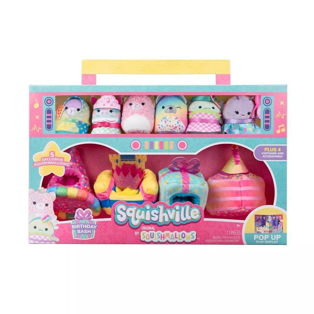 Kit Pelucia Squishmallow Playset Festa de Aniversario Sunny