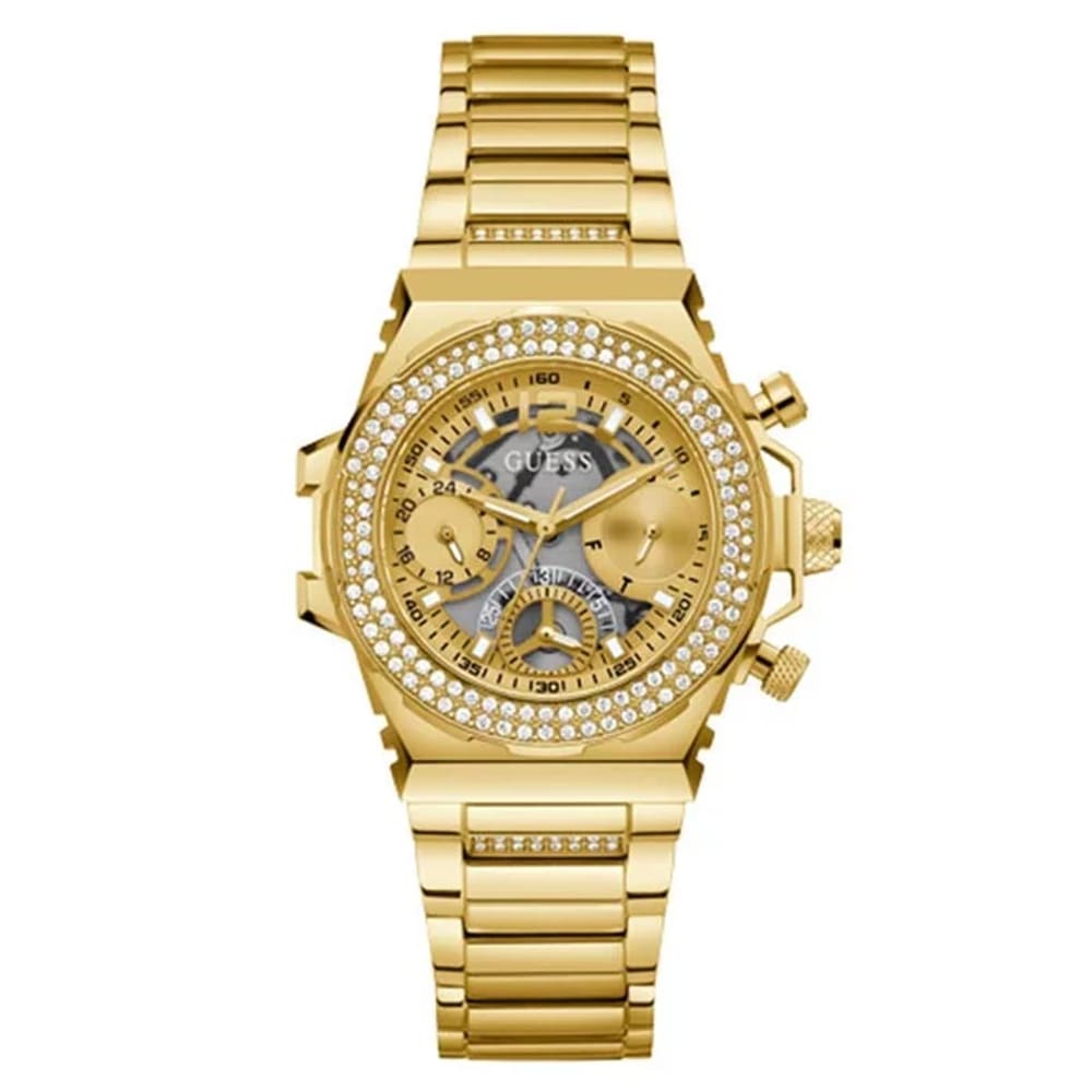 Relógio Feminino Guess Fusion Cronógrafo Dourado GW0552L2