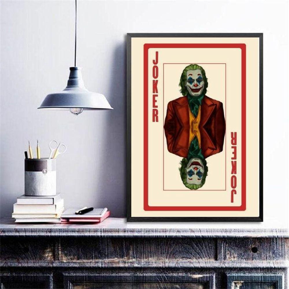 Quadro Decorativo Joker- Baralho 45X34Cm - Com Vidro