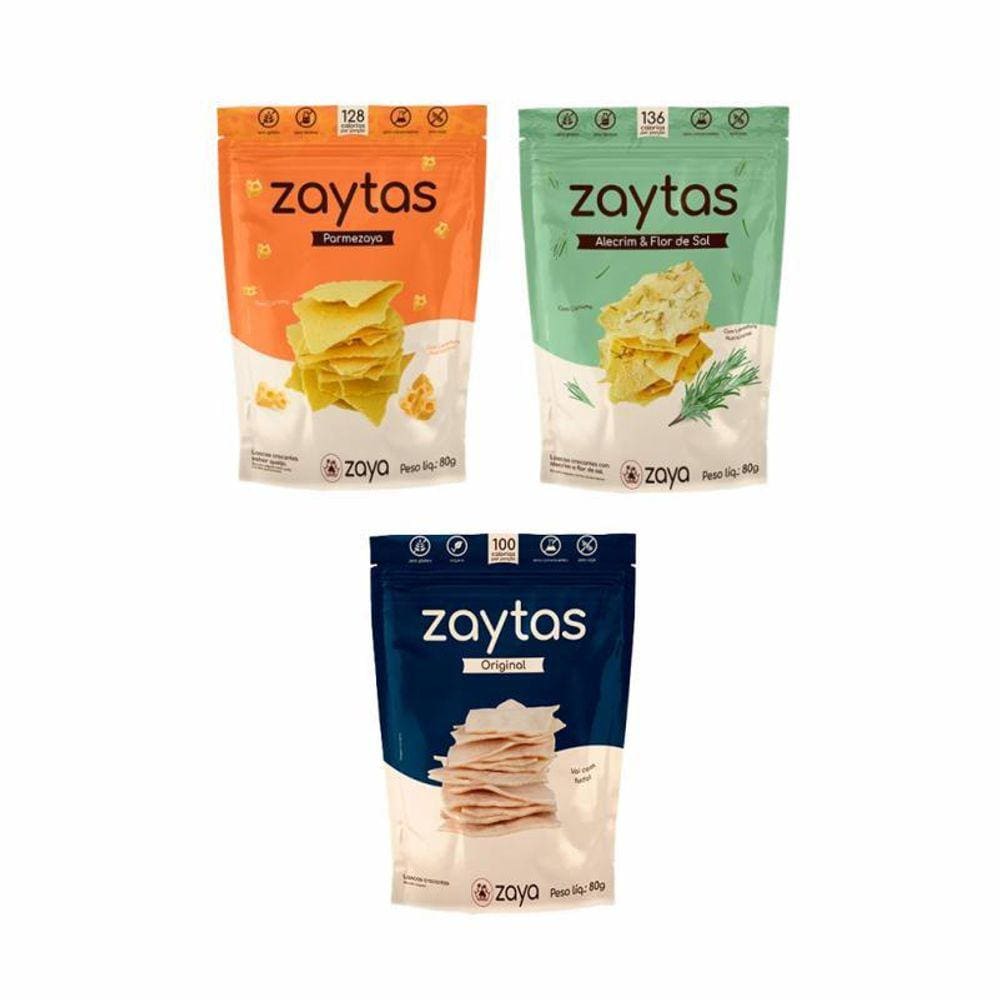 Kit 3 Zaytas Sem Glúten Zaya: Parmezaya, Alecrim,
