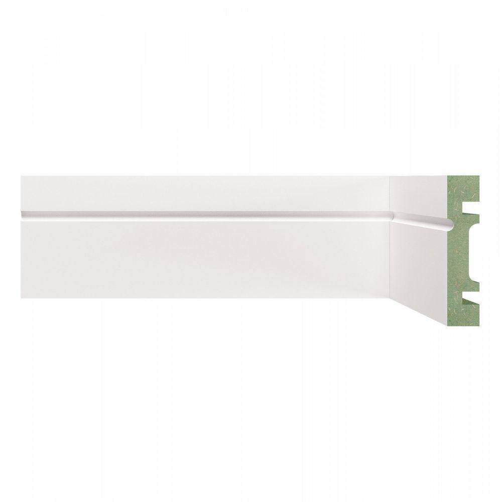 Rodapé de MDF 7cm x 15mm x 2,40m Frisado Resistente a Umidade Moldufama 703 Branco