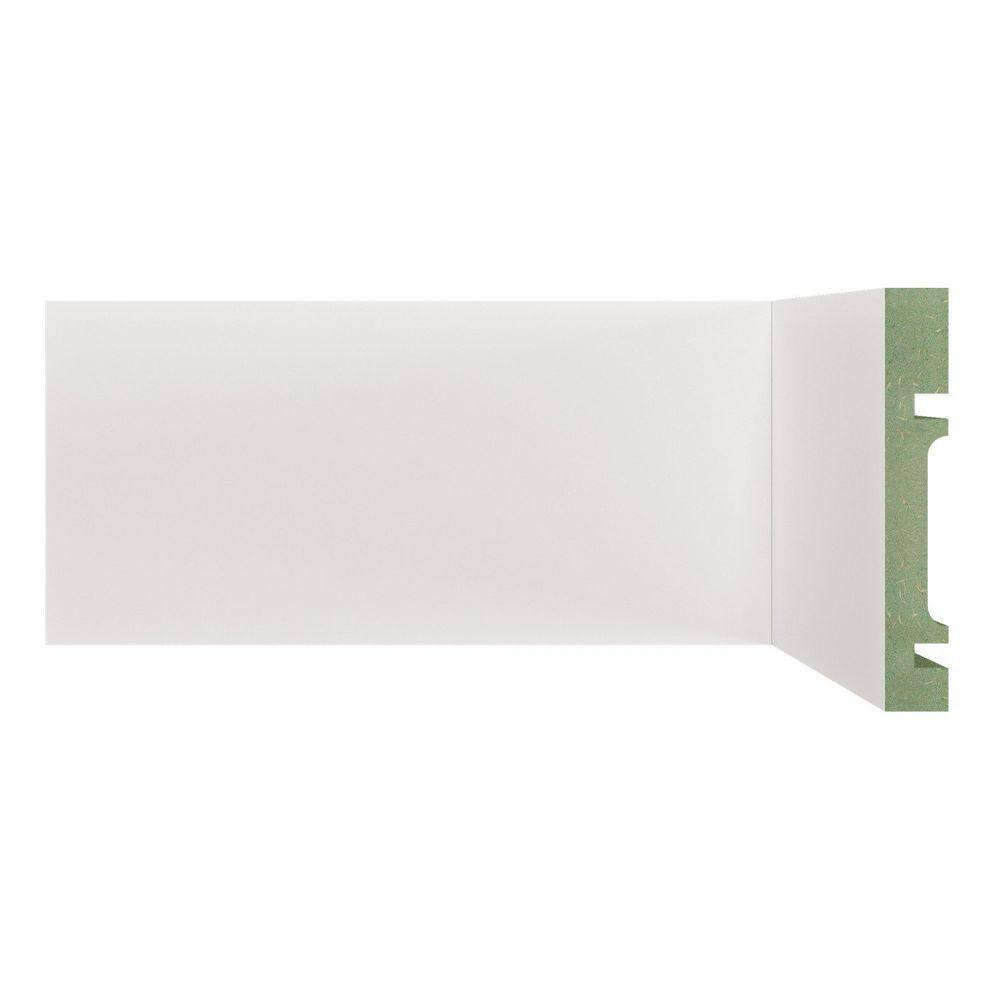 Rodapé de MDF 10cm x 15mm x 2,40m Liso Moldufama 1001 Branco