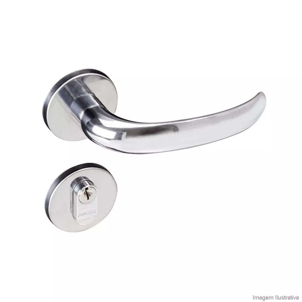 Fechadura 406 Com Roseta Cromado 22MM Cromado