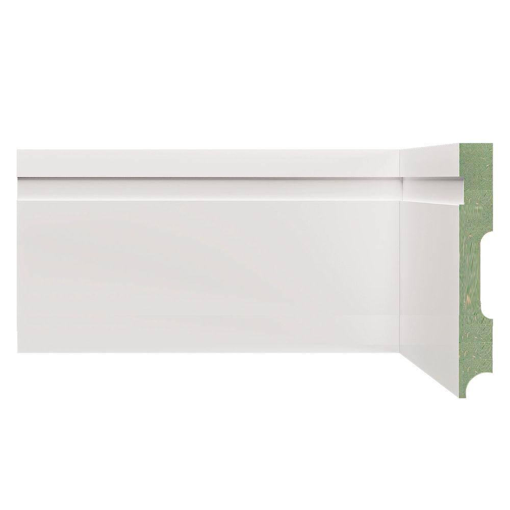 Rodapé de MDF 12cm x 15mm x 2,40m Frisado Resistente a Umidade Moldufama 1202 Branco