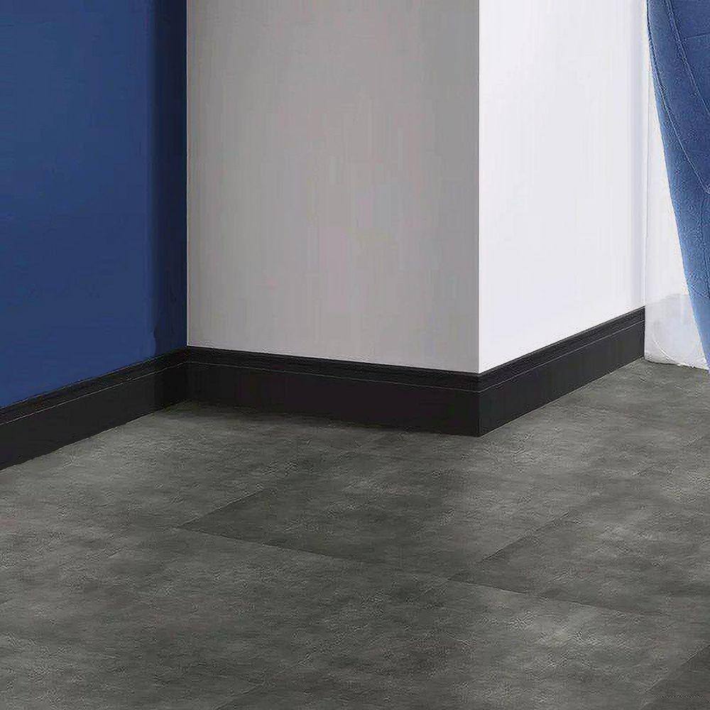 Rodapé de MDF 10cm x 15mm x 2,40m com Friso Moldufama 1002 Preto